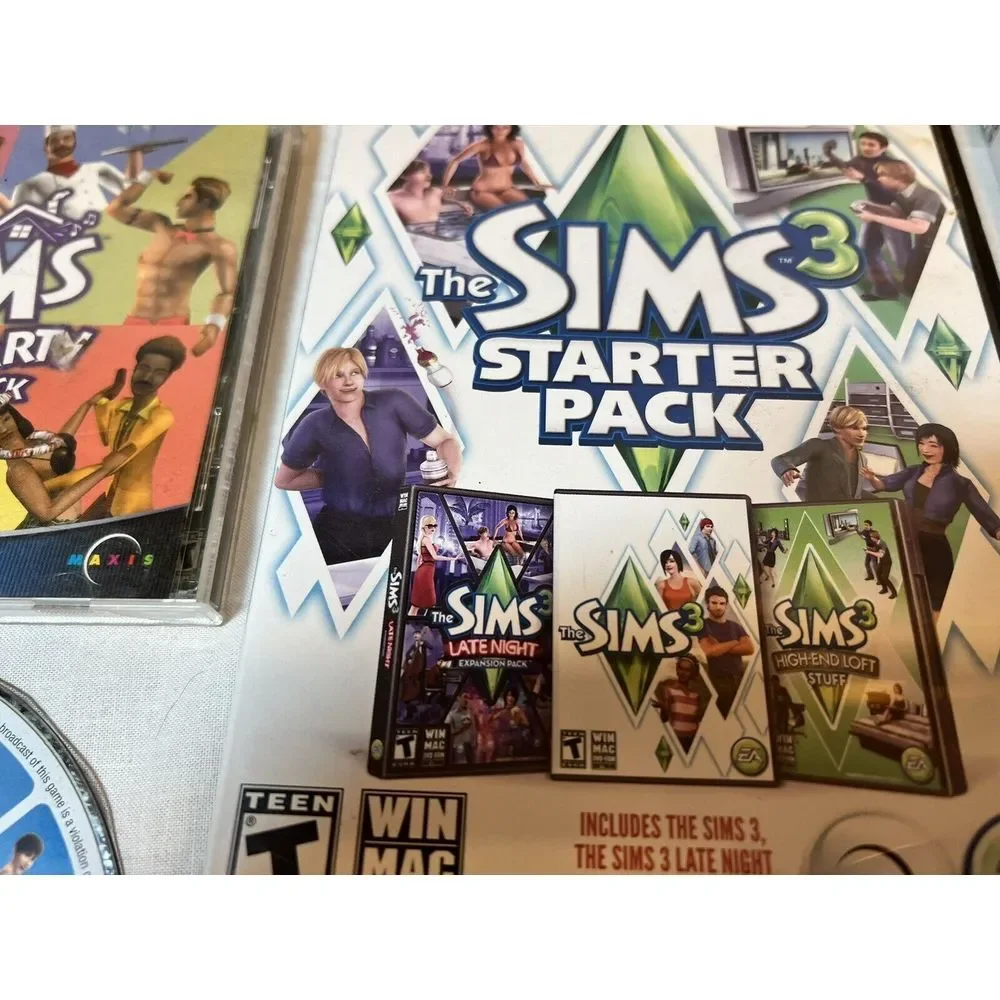 Sims PC Game Lot Of 10.Sims 3, Sims 4, Sims Online And Several Expansion Packs